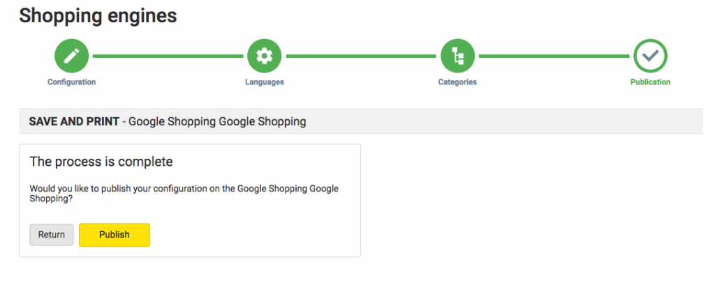 google shopping publish