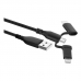Kabel USB do USB-C i Lightning Ewent EW1376 (1 m) Czarny