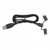 Cabo USB para USB-C e Lightning Ewent EW1376 (1 m) Preto