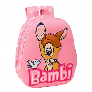 Mochila Escolar 3D Disney Bambi Rosa