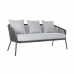 Wohnzimmer Sitzgruppe mit Tisch DKD Home Decor MB-179039 Grau Garten Polyester Schnur Aluminium (151,5 x 72 x 70 cm) (4 pcs)