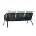 Wohnzimmer Sitzgruppe mit Tisch DKD Home Decor MB-179039 Grau Garten Polyester Schnur Aluminium (151,5 x 72 x 70 cm) (4 pcs)