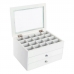 Jewelry box DKD Home Decor Crystal White MDF Wood 25 x 19 x 15 cm
