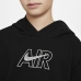 Sweatshirt med hætte til piger AIR FT CROP HOODIE Nike DM8372 010 Sort