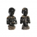 Decoratieve figuren DKD Home Decor 20,5 x 18 x 35 cm Zwart Koloniaal Afrikaanse (2 Stuks)