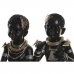 Okrasna Figura DKD Home Decor 20,5 x 18 x 35 cm Črna Kolonialno Afričanka (2 kosov)