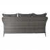 Garden sofa DKD Home Decor Crystal Grey Polyester synthetic rattan Steel Dark brown (175 x 73 x 81 cm)