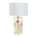 Stolna svjetiljka DKD Home Decor Bijela Poliester Metal Kristal 220 V zlatan 60 W (41 x 41 x 72 cm)