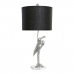 Lámpara de mesa DKD Home Decor Negro Plata Poliéster Acrílico Resina 220 V 60 W (33 x 33 x 74 cm)