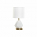 Настолна лампа DKD Home Decor Бял полиестер Метал Керамика 220 V Златен 50 W (20 x 20 x 37 cm)