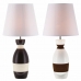 Bordlampe DKD Home Decor Keramikk Brun Tau Hvit 30 x 30 x 61 cm 220 V 50 W (2 enheter)