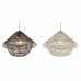 Loftslampe DKD Home Decor Hvid Brun Sort Natur Metal Tov Plastik 50 W 220 V Urban 38 x 38 x 27 cm (2 enheder)