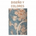 Bordlampe DKD Home Decor Porselen Blå Oransje Polyester Kukat (35 x 35 x 57 cm)