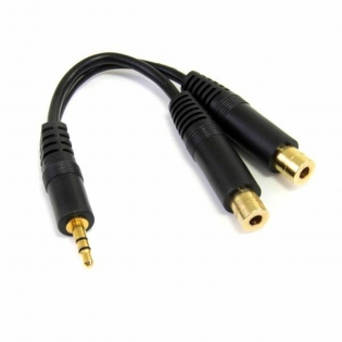 Cable Audio Jack (3,5 mm) a 2 RCA Startech MUFMRCA Negro 0,15 m