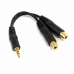 Kabel Audio Jack (3,5 mm) Rozdvojka Startech MUY1MFF              Černý 0,15 m