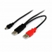 Kábel USB 2.0 A na Mini USB B Startech USB2HABMY6           Červená Čierna