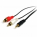 Kabel Audio Jack (3,5 mm) na 2 RCA Startech MU3MMRCA Czarny