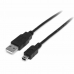 USB A till USB B Kabel Startech USB2HABM1M           Svart
