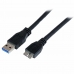 Универсальный кабель USB-MicroUSB Startech USB3CAUB1M           Чёрный