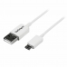 Kabel USB naar micro-USB Startech USBPAUB2MW Wit Geel (4 Stuks)