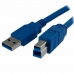 USB A til USB B-kabel Startech USB3SAB1M            Blå