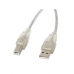 Cabo USB A para USB B Lanberg CA-USBA-12CC-0050-TR Transparente 5 m (5 m)