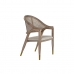 Chair with Armrests DKD Home Decor Beige Polyester Metal Fir Plastic 59 x 55 x 88 cm