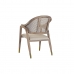 Krzesło z Podłokietnikami DKD Home Decor Beżowy Poliester Metal Jodła Plastikowy 59 x 55 x 88 cm