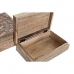 Boîte à bijoux DKD Home Decor Marron Bois de manguier 25 x 17 x 9 cm Brun foncé (2 Unités)