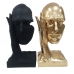 Figura Decorativa DKD Home Decor Face Preto Dourado 13,5 x 13,5 x 29,5 cm (2 Unidades)