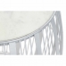 Помощна маса DKD Home Decor Бял Мрамор Желязо Сребрист (46 x 46 x 41 cm)