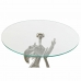 Mesa de apoio DKD Home Decor Transparente Alumínio Cristal Prateado (46 x 46 x 72 cm)
