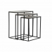 Set of 3 small tables DKD Home Decor Black Silver 50,5 x 28,5 x 59 cm