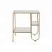 Mesa de apoio DKD Home Decor Dourado Metal MDF Branco (50 x 40 x 55,5 cm)