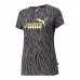 Women’s Short Sleeve T-Shirt Puma Essentials Tiger AOP Grey Black