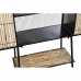 Sideboard DKD Home Decor   Black Natural Metal Rattan 65 x 35 x 130,5 cm