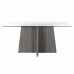 Jedálenský stôl DKD Home Decor Sklo Sivá Kov Transparentná 160 x 90 x 75 cm 30 x 40 cm Drevo MDF