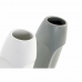 Vază DKD Home Decor Alb Gri Ceramică Plastic Față 11 x 11 x 26,8 cm (2 Unități)