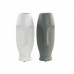 Váza DKD Home Decor Bílý Šedý Keramický Plastické Tvář 11 x 11 x 26,8 cm (2 kusů)