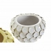 Vase DKD Home Decor 24,5 x 24,5 x 17 cm White Stoneware Modern With relief Mustard (2 Units)