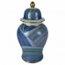 Vaza DKD Home Decor Porcelianas Mėlyna Šiuolaikiškas (17 x 17 x 31 cm)