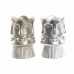 Vase DKD Home Decor Gylden Ansigt Champagne Sølvfarvet Aluminium Moderne 12 x 12 x 17 cm (2 enheder)  