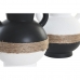 Vaza DKD Home Decor 16,5 x 16,5 x 24 cm Keramika Črna Rjava Vrvica Bela (2 kosov)