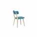 Cadeira de Sala de Jantar DKD Home Decor 51 x 46 x 76 cm Natural Azul Metal Poliuretano