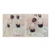 Πίνακας DKD Home Decor Dancers 100 x 3,5 x 100 cm Μπαλαρίνα Μπαλέτου Ρομαντικό (x2)