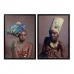 Maľba DKD Home Decor African Art 65 x 3,5 x 90 cm Koloniálny štýl Afričanka Lakovanie (2 kusov)