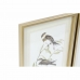 Malba DKD Home Decor 35 x 2,5 x 45 cm Tradiční Ptáci (4 Kusy)