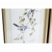 Cuadro DKD Home Decor 35 x 2,5 x 45 cm Tradicional Pájaros (4 Piezas)