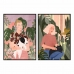 Картина DKD Home Decor Женщина 83 x 4,5 x 123 cm Домашние животные Скандинавский (2 штук)