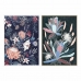Glezna DKD Home Decor 53 x 4,3 x 73 cm Цветы Moderns (2 gb.)